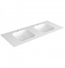 Simas WAVE Раковина двойная 120x50xh14,5см, встраиваемая, с 2 отв, цвет: белый. WA120 bi*2