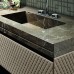 VITAGE milldue edition FOUR SEASONS Комплект мебели с базой, интегрированными раковинами PLANS, зеркалом LOSANNA, 216см, подвесной, цвет: мрамор bronzo amani-B58 экокожа visione-223 черный хром. 4356.216.B58.3.2, 9502, F114.223.96, 3471.223.96