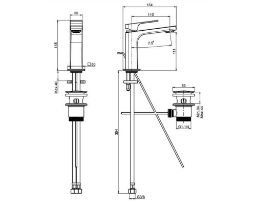 Fima Carlo Frattini Fit Смеситель для раковины, напольный, цвет: хром. F3381/PNCR