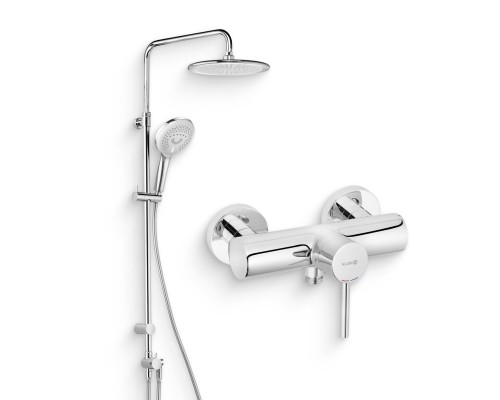 Душевой комплект Смеситель для душа Kludi Bozz 388310576 хром + Стойка Freshline dual shower system 6709005-00