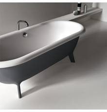 Agape Ottocento Small Ванна отдельностоящая 155x77.5x58 см, слив-перелив полированный хром, цвет: темно-серый. AVAS0967ZGSP