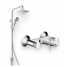Душевой комплект Смеситель Hansgrohe Logis 71243000 + Стойка Vernis Shape 26282000 Showerpipe 230 1jet Reno хром