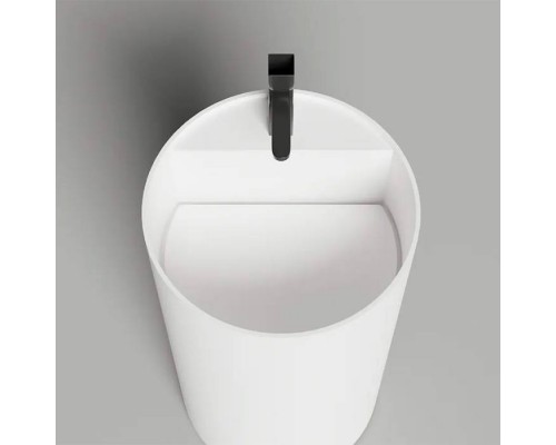 Salini Armonia Round Top 01 Раковина напольная 45х45х90см., слив в стену, с 1 отв., с декор.накладкой, мат-л: S-Sense, цвет: белый глянцевый. 130411TG слив в стену/1 отв под смеситель