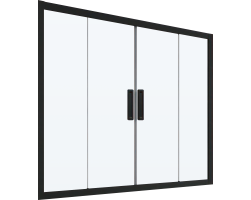 Шторка на ванну Kubele DE019 P4-CLN-BLMT 155х150 см, профиль матовый черный