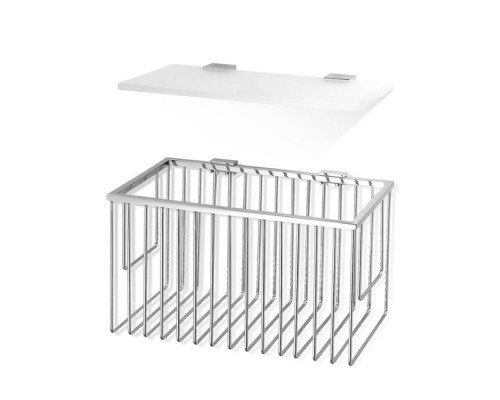 Decor Walther WA GTKS1 Набор: корзина для полотенец 27.5x16x16см и стеклянная полка 26.5x15см, подвесной, цвет: хром. 0703800