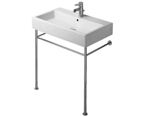 Duravit Vero Консоль металлическая с раковиной 80x47см, на 1 отв, напольная, цвет: белый/хром. 0030661000,  0454800000