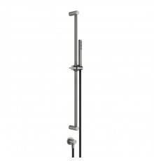Gessi Shower316 Штанга в комплекте с душевой лейкой с легкой очисткой, шланг 1,50 м, вывод воды из стены, цвет: шлифованная сталь. 54045#239