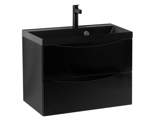 Тумба с раковиной BelBagno Marino 70, подвесная, nero lucido, черная раковина Тумба с раковиной BelBagno Marino 70, подвесная, nero lucido, черная раковина