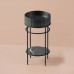 Artceram Vogue Металлическая структура Oslash;44хh72,5см, напольная, с раковиной, с мраморной полочкой, цвет: черный матовый. ACA058 17, ATL001 17 00, TFA012 90