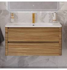 Тумба с раковиной Cezares Relax 100 дуб карамельный, раковина Cezares CZR-1000/480-LV-MR-NV