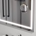 M91AMOX0653WG Универсальное зеркало с контурной Led-подсветкой, часами и косметическим зеркалом, 65 см