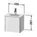 Duravit XSquare База подвесная 43x30.8x39.7см с раковиной, 1 дверца, петли справа, цвет: глянцевый белый. XS4220R2222,  07334500411