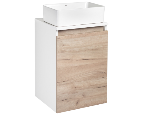 Тумба с раковиной Runo Бари 40 крафтовый дуб, раковина Duo 40
