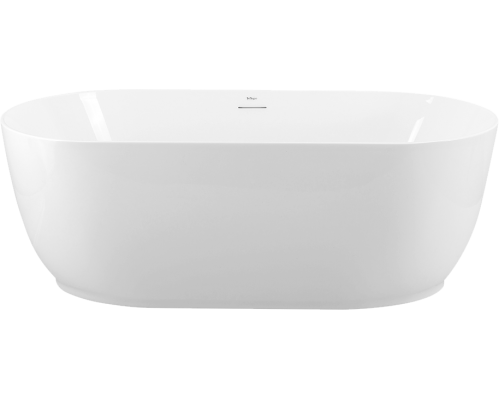 Акриловая ванна BelBagno BB413 150x80 см, отдельностоящая, белая, овальная, со сливом-переливом, с донным клапаном