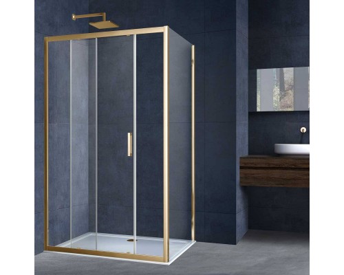 Душевой уголок Vincea Alpha VSR-3AL8012CLG 120х80, профиль брашированное золото, стекло прозрачное