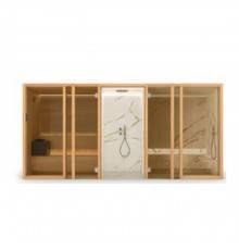 Effegibi Yoku Spa Glass СаунаХаммам 444x170х217см, угловая Dx, цвет: чёрный орех/Calacatta Gold Extra. YO 90 31 0002