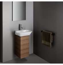 Laufen INO Тумба с раковиной, 28х31х60.5см, с 1 дверцей, с сифоном, с 4 полками, SX, подвесная, покрытие LLC, цвет: темный орех. 4.2530.1.030.171.1,  8.1530.1.000.104.1