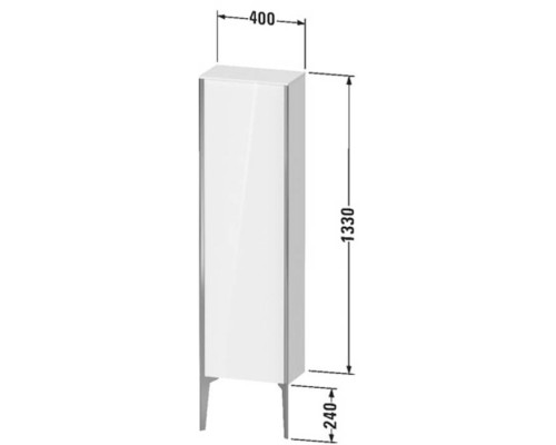 Duravit XViu Шкаф подвесной 40x24x133см, с 1 дверью, 3 стеклянными полками (петли слева), цвет: walnut dark/черный матовый. XV971500000,  XV1315LB221