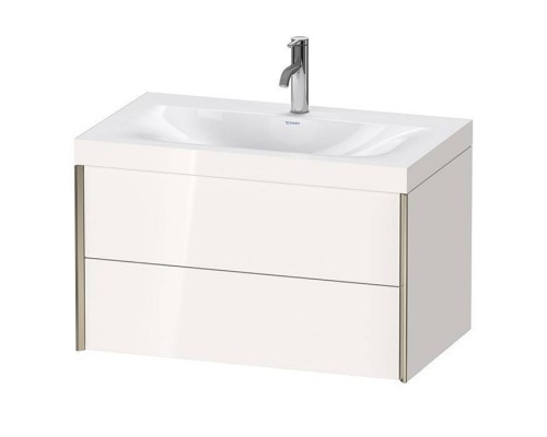 Duravit XViu Тумба подвесная 80x48x50.3см, с раковиной без перелива, с 1 отв под смес, 2 ящика, цвет: белый глянцевый/champagne matt. XV4615OB122C Duravit XViu Тумба подвесная 80x48x50.3см, с раковиной без перелива, с 1 отв под смес, 2 ящика, цвет: белый глянцевый/champagne matt. XV4615OB122C