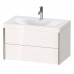 Duravit XViu Тумба подвесная 80x48x50.3см, с раковиной без перелива, с 1 отв под смес, 2 ящика, цвет: белый глянцевый/champagne matt. XV4615OB122C