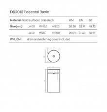 Dea Design Pedestal Basin Раковина напольная d45хh90см, цвет: белый. DD2012 450 18