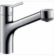 Hansgrohe Talis M52 Смеситель  для кухни на 1 отв, поворотный излив: 22.2см с вытяжным душем, 2jet, h:16.5см, цвет: хром. 73860000