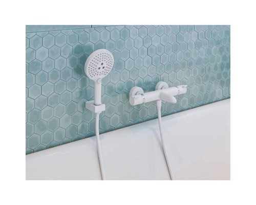 Hansgrohe Ecostat Смеситель для ванны, настенный, термостатический, цвет: белый матовый. 13114700 Hansgrohe Ecostat Смеситель для ванны, настенный, термостатический, цвет: белый матовый. 13114700