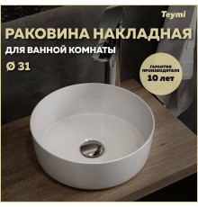 Раковина Teymi Lina D31 накладная, белая T51101