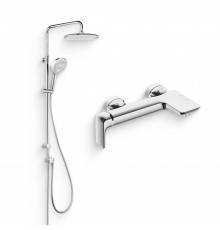 Душевой комплект Смеситель Kludi Ameo 416710575 + Стойка Freshline dual shower system 6709005-00