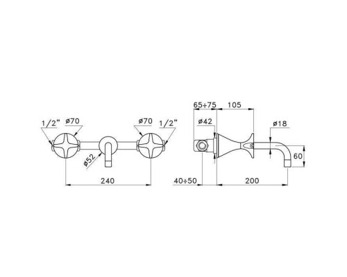 Stella 130 Встраиваемый смеситель для раковины 3863TR, цвет: хром. CT 01001 CR00