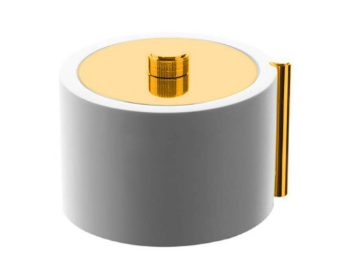 Bertocci Easy Контейнер с крышкой из композита, отделка тысяча строк, цвет: белый матовый/золото. 130 1932 5000