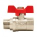 Кран шаровой латунный Smart Install ВР/НР 1/2 бабочка красная. 57131S