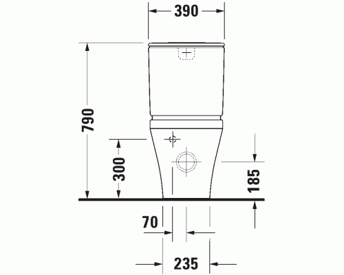 Duravit DuraStyle Унитаз-моноблок 37х63см., с креплением, слив универсальный, цвет: белый. 2155090000,  0935100085