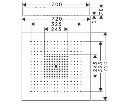 Axor ShowerHeaven Верхний душ 720 x 720 мм, потолочный монтаж, без подсветки, frac34;, цвет: нерж.сталь. 10625800 Axor ShowerHeaven Верхний душ 720 x 720 мм, потолочный монтаж, без подсветки, frac34;, цвет: нерж.сталь. 10625800