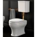 Azzurra Charme Унитаз напольный 52x40 см, 3L Water Saving, слив универсальный, сиденье микролифт, с креплением VFV, цвет: Bianco lucido/золото. 751391, CHCSZA000000BI/(CHA400/Z bi), CHA1800/F bi/oro, 757191, CHVCTT000000BI