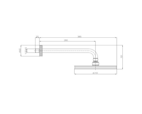 Bossini Liberty Верхний душ 21см., кронштейн 28см, цвет: ottone antico. H27740G.022 Bossini Liberty Верхний душ 21см., кронштейн 28см, цвет: ottone antico. H27740G.022