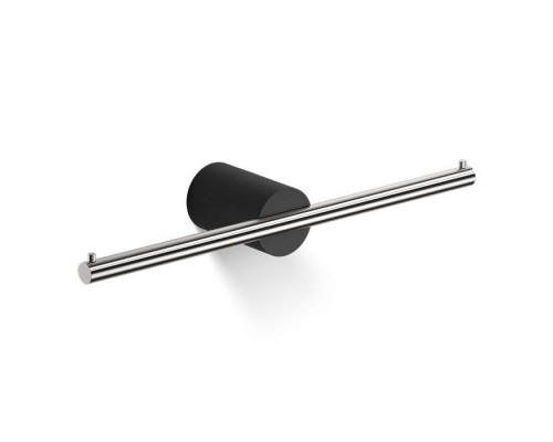 Decor Walther Black Stone TPH2 Держатель туалетной бумаги, двойной, подвесной, цвет: черный матовый / сталь матовая. 0974965 Decor Walther Black Stone TPH2 Держатель туалетной бумаги, двойной, подвесной, цвет: черный матовый / сталь матовая. 0974965