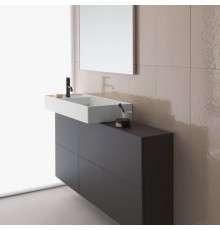Laufen Kartell Тумба под раковину слева, 120х27х61см, с 1 дверцей и 2 створками, подвесная, покрытие LLC, цвет: серая галька. 4.0829.1.033.641.1,  8.1033.5.400.104.1