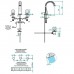 THG Dragon Moon Смеситель для раковины, 3 отв., цвет: хром/хрусталь. U5G-A02-151