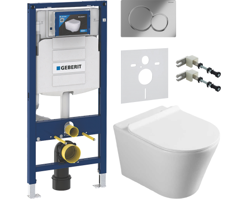 Комплект Унитаз подвесной Vincea Vito + Крепления Geberit Duofix 111.815.00.1 к стене + Шумоизоляция + Инсталляция UP 320 111.300.00.5 + Кнопка Sigma 01 115.770.21.5 хром