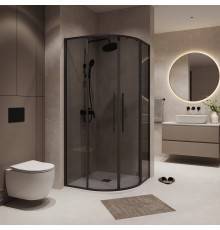 Душевой уголок Niagara Nova NG-2825-34BLACK 80x80, профиль черный матовый, стекло тонированное