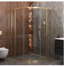 Душевой уголок Cezares Molveno R 11 90+30 C BORO IV, 120х120 см, профиль брашированное золото, стекло прозрачное