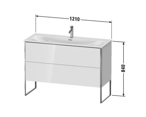 Duravit XSquare База напольная 121x47.8x84см с раковиной, 2 яшика, цвет: глянцевый белый. 2344120000,  XS452602222