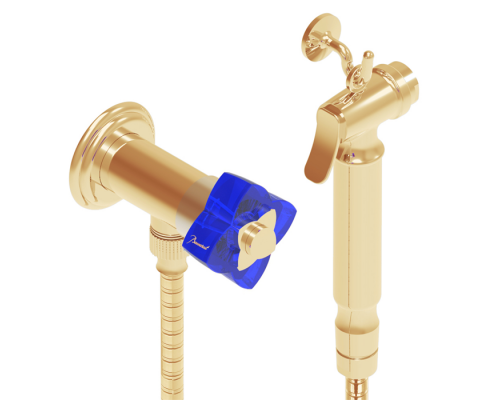 THG Pуtale de cristal bleu Гигиенический душ, цвет: золото/синий хрусталь. U6B-F01-5840/8 THG Pуtale de cristal bleu Гигиенический душ, цвет: золото/синий хрусталь. U6B-F01-5840/8