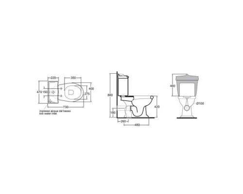 Azzurra Jubilaeum Унитаз моноблок 75x40xH88 см, слив в стену, с бачком, с механизмом, цвет: Bianco lucido/золото. JUVCMP000000BI/(JUB100/MBP bi), JUCSMB000000BI/(JUB400/MBL bi), B19002F/40 oro Azzurra Jubilaeum Унитаз моноблок 75x40xH88 см, слив в стену, с бачком, с механизмом, цвет: Bianco lucido/золото. JUVCMP000000BI/(JUB100/MBP bi), JUCSMB000000BI/(JUB400/MBL bi), B19002F/40 oro