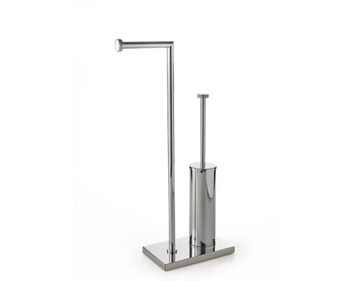 3SC Ribbon Напольная стойка, 63см, с полотенцедержателем и туалетным ёршиком, цвет: хром. RB52SL