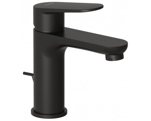 Kludi 322883975 X1 oднорычажный смеситель на умывальник 95, с донным клапаном, черный матовый 322883975
