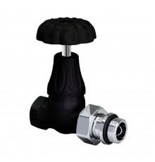 Вентиль SR Rubinetterie прямой серия Floral Old Style 1/2, цвет черный матовый 0338-1500VC0S