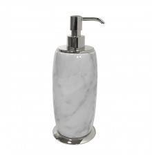 3SC Elegance Дозатор для жидкого мыла, настольный, цвет: мрамор bianco carrara/хром. EL01DABCSL