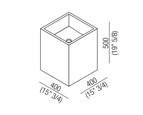 Agape Cube Раковина 40x40x50 см, без отв., с полированным сливом, квадратная, цвет: натуральный дуб. ACER0770MRTBR *0
